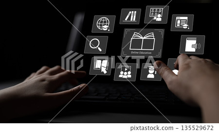Online education and digital learning platform concept Parse 135529672
