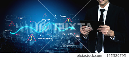 Economic Caution and Risk Alert in Volatile Market with Financial Warning Spline Economic Caution and Risk Alert in Volatile Market with Financial Warning Spline 135529795