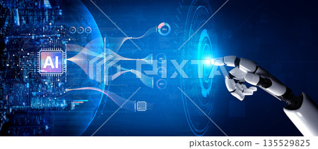 AI Brain Processing Data with Generative Intelligence Visualization Spline AI Brain Processing Data with Generative Intelligence Visualization Spline 135529825