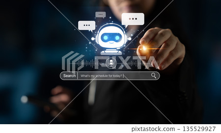 AI Assistant Chatbot Interface with Voice Command and Smart Search Spline 135529927