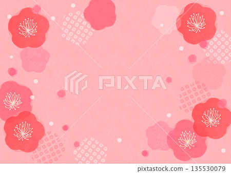 Japanese-style plum blossom background material 135530079