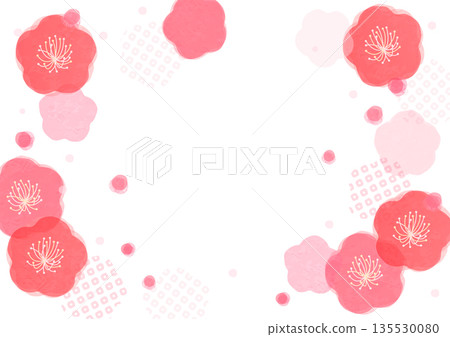 日式梅花背景素材 135530080