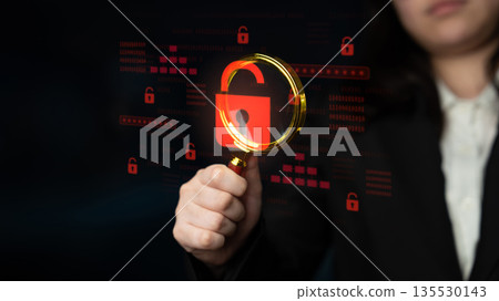 Cybersecurity Breach Highlighting Data Vulnerability Latch 135530143