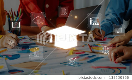 Collaborative Learning Environment with Digital Tools and Study Materials for Effective Education and Student Engagement. Raster Collaborative Learning Environment with Digital Tools and Study Materials for Effective Education and Student Engagement. Raster 135530566