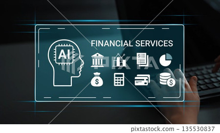 AI Integration in Financial Services Sector with Symbols of Banking, Economics, and Technology for Innovative Financial Solutions Gluon AI Integration in Financial Services Sector with Symbols of Banking, Economics, and Technology for Innovative Financial Solutions Gluon 135530837