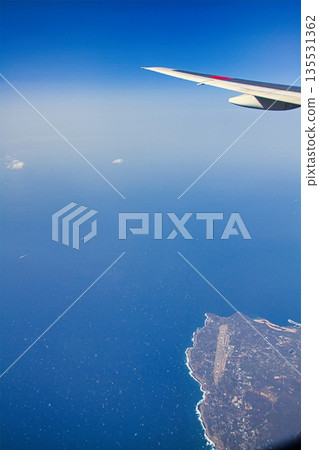 Oshima Airport seen from an airplane Oshima Airport seen from an airplane 135531362