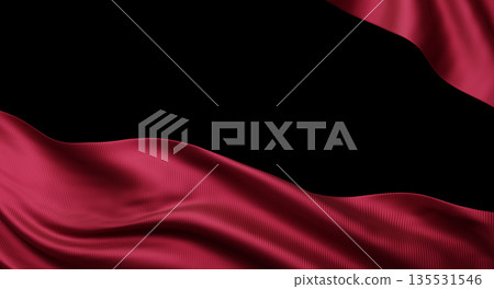 Luxury red wine fabric isolated on black background with copy space 3d render Luxury red wine fabric isolated on black background with copy space 3d render 135531546