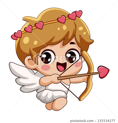 chubby cupid with crown and bring an arrow chubby cupid with crown and bring an arrow 135534277