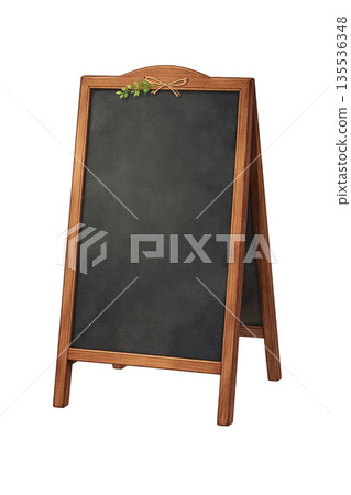 木框黑板選單板 - 可不使用文字的商店招牌範例 135536348