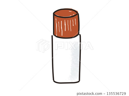 Illustration of a lotion container with an orange lid Illustration of a lotion container with an orange lid 135536729
