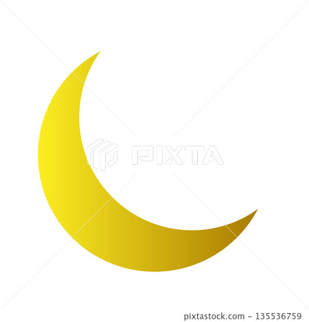 Simple illustration of a crescent moon - Moon material for use in the night sky or fantasy Simple illustration of a crescent moon - Moon material for use in the night sky or fantasy 135536759