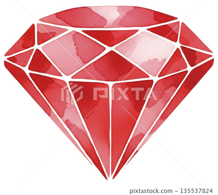 紅寶石的水彩插圖 135537824