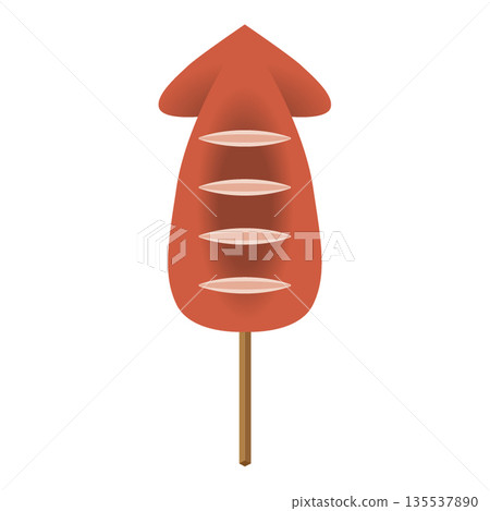 Illustration of grilled squid Japanese festival festival food Illustration of grilled squid Japanese festival festival food 135537890