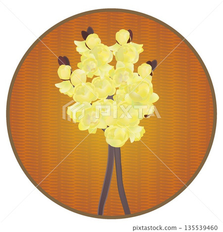 冬青樹插圖，背景為圓形 135539460