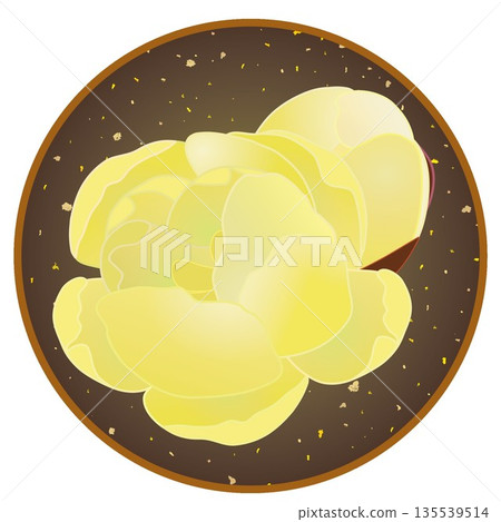 Illustration of wintersweet with a circular background 135539514