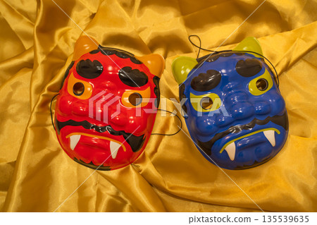 Setsubun's red demons and virtues 135539635