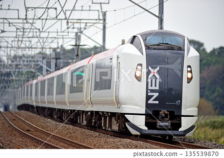 總武本線、櫻之物、JR東日本、E259系、NE001編組（鎌倉）、成田特快NEX 135539870