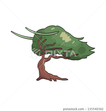 illustration of Tree wind 135540382