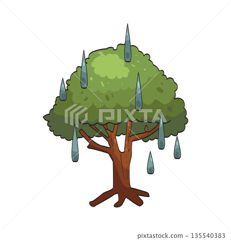 illustration of Tree rain illustration of Tree rain 135540383