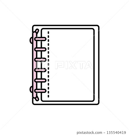 Simple sticker book and binder in pink Simple sticker book and binder in pink 135540419