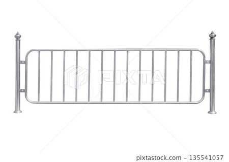 Stainless steel fence isolated on white background Stainless steel fence isolated on white background 135541057