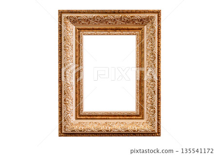 Vintage Wooden frame isolated on white background Vintage Wooden frame isolated on white background 135541172
