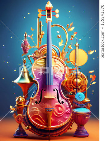 彩色玩具吉他 135541370