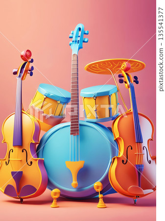 彩色玩具吉他 彩色玩具吉他 135541377
