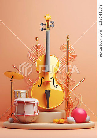 彩色玩具吉他 135541378