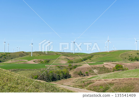 Wind power plant (image of natural energy) 135541409