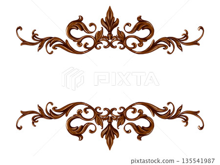 Elegant chocolate frame top and bottom 135541987