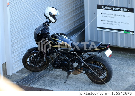 Parked motorcycle Parked motorcycle 135542676
