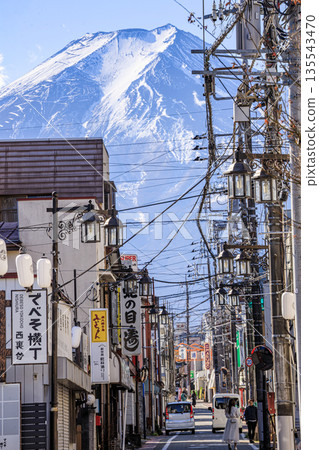 The scenery of Fujiyoshida's shopping district gives you a taste of old-fashioned Japan The scenery of Fujiyoshida's shopping district gives you a taste of old-fashioned Japan 135543470