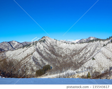 從湯澤中里滑雪場（新潟縣湯澤町湯澤中里）的高處可以欣賞到美麗的雪山景色 135543617