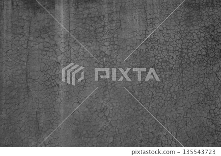 Cracked black plaster wall a-2-3 monochrome 135543723