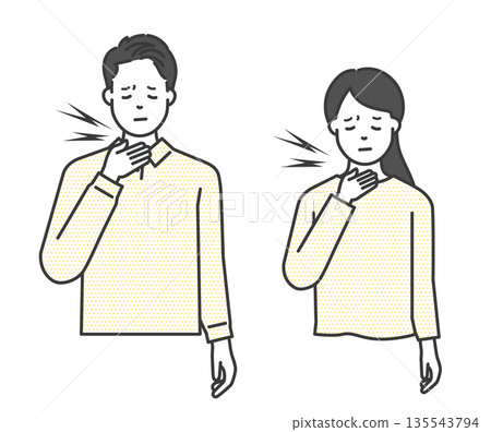Sore throat men and women illustration vector material Sore throat men and women illustration vector material 135543794