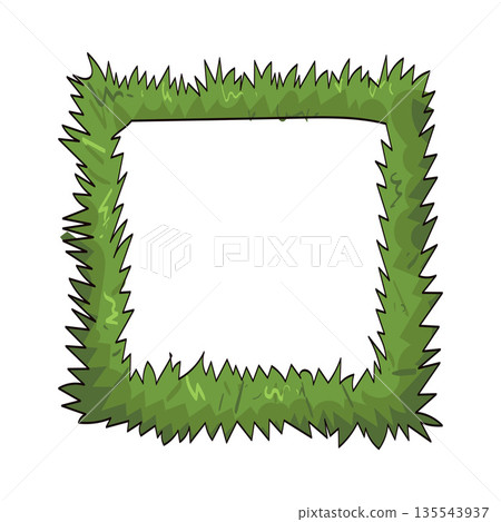 illustration of grass border frame 135543937