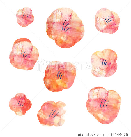 Hand-drawn cute watercolor flowers Hand-drawn cute watercolor flowers 135544076