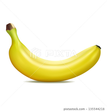 Banana realistic vector illustration Isolated on white background Banana realistic vector illustration Isolated on white background 135544218