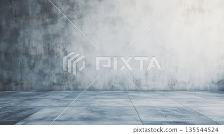 Dramatic Light and Shadows on Modern Concrete Wall 135544524