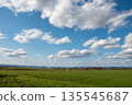 春意盎然的牧場，湛藍的天空，遠處可見一座機場。 135545687