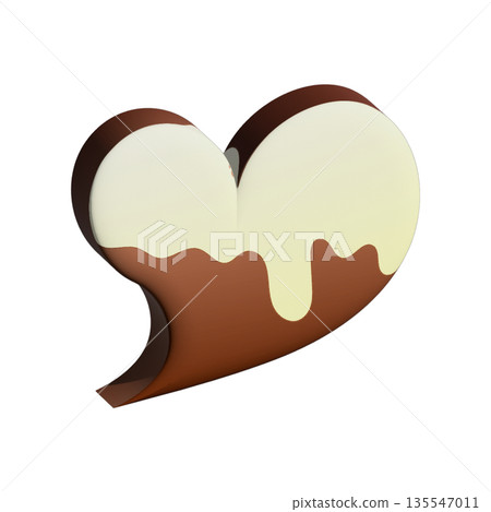 3D Heart White Chocolate Icon for White Day, Love, etc. 3D Heart White Chocolate Icon for White Day, Love, etc. 135547011