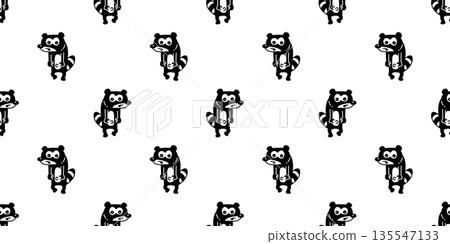 raccoon seamless pattern tanuki walking cartoon doodle pet leaf leave tile background repeat wallpaper gift wrapping paper illustration raccoon seamless pattern tanuki walking cartoon doodle pet leaf leave tile background repeat wallpaper gift wrapping paper illustration 135547133