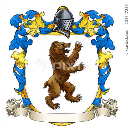 Bear Coat of Arms Family Crest Heraldic Shield Bear Coat of Arms Family Crest Heraldic Shield 135547226