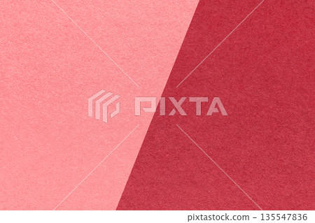 Pink red paper texture two color background with diagonal split and copy space for template, banner, presentation 135547836