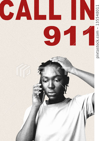 Call for emergency help while expressing concern in a serious situation Call for emergency help while expressing concern in a serious situation 135548011
