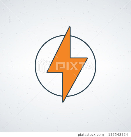 A stylized orange lightning bolt icon in a circle on a white background A stylized orange lightning bolt icon in a circle on a white background 135548524