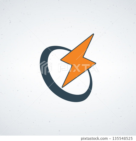 A stylized orange lightning bolt logo on a white background A stylized orange lightning bolt logo on a white background 135548525