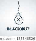 A simple illustration of a light bulb with a blackout symbol 135548526