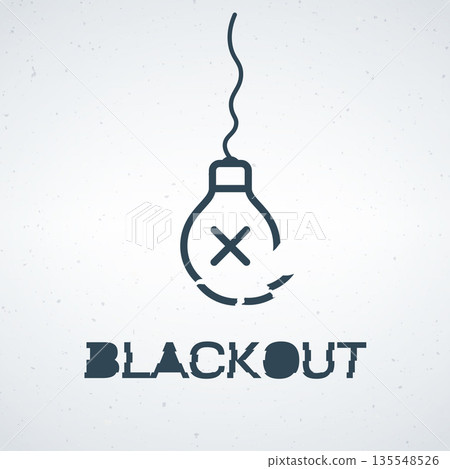 A simple illustration of a light bulb with a blackout symbol A simple illustration of a light bulb with a blackout symbol 135548526
